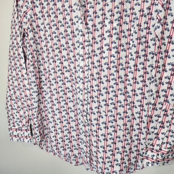 Grayson The Hero Button Up Shirt Bicycle Print Women's Small 02 White - Picture 5 of 9